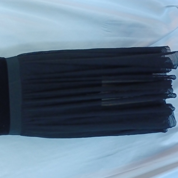 Weissman Child XLarge Lyrical Costume, velvet top, sheer open front skirt Black - Picture 6 of 8
